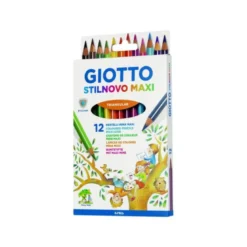 Lapices de colores Giotto mega triangulares caja 12 unidades mina gruesa