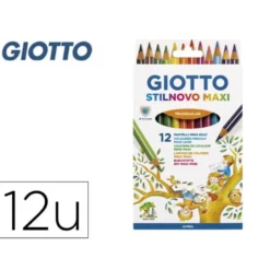 Lapices de colores Giotto mega triangulares caja 12 unidades mina gruesa