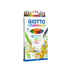 Lapices de colores Giotto mega triangulares caja 12 unidades mina gruesa
