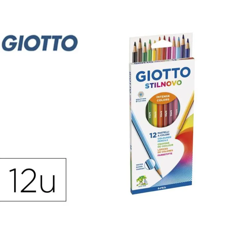 Lapices de colores intensos Giotto hexagonales 12 unidades