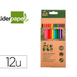 LAPICES DE COLORES LIDERPAPEL ECOUSE CAJA DE 12 COLORES SURTIDOS CON CERTIFICADO FSC