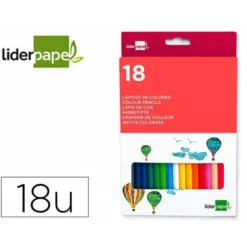 Lapices de colores Liderpapel hexagonal caja 18 unidades