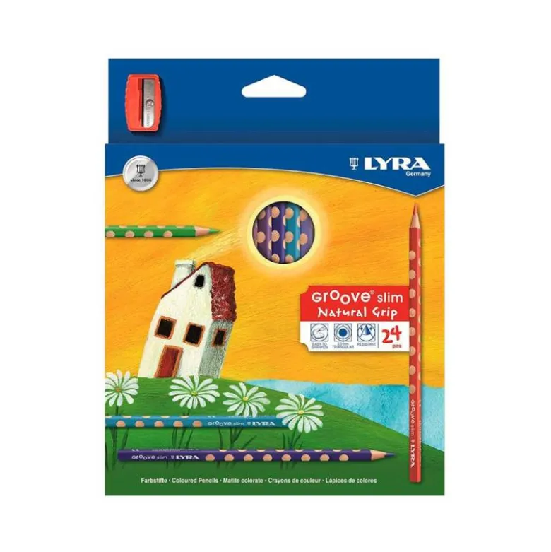Lapices de colores Lyra Groove Slim Triangular 24 unidades + sacapuntas