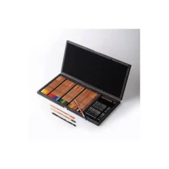 LAPICES DE COLORES LYRA REMBRANDT POLYCOLOR 36 COLORES SURTIDOS + 12 LAPICES DE GRAFITO EN MALETIN DE MADERA