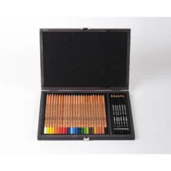 LAPICES DE COLORES LYRA REMBRANDT POLYCOLOR 30 COLORES SURTIDOS EN MALETIN DE MADERA