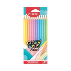LAPICES DE COLORES MAPED COLOR PEPS CAJA DE 12 COLORES PASTEL SURTIDOS