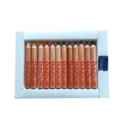 LAPICES DE COLORES PLAYCOLOR MAXI BASIC CON SACAPUNTAS CAJA DE 12 UNIDADES COLORES SURTIDOS
