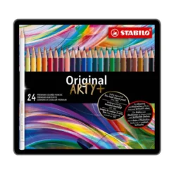 LAPICES DE COLORES STABILO ACUARELABLES ORIGINAL ARTY ESTUCHE METALICO DE 24 COLORES SURTIDOS