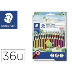 Lapices de colores Staedtler Wopex ecológicos caja de 36 colores largos