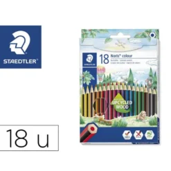 Lapices de colores Staedtler Wopex ecológicos caja de 18 colores largos