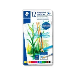 LAPICES DE COLORES STAEDTLER ACUARELABLES CAJA METAL DE 12 COLORES SURTIDOS
