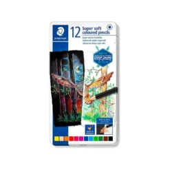 LAPICES DE COLORES STAEDTLER SUPER SOFT CAJA METAL DE 12 COLORES SURTIDOS