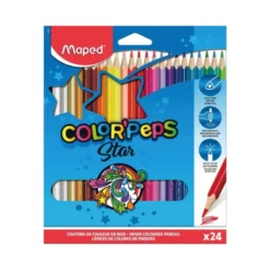 Lapices de colores triangulares Maped caja 24 unidades mina 5 mm