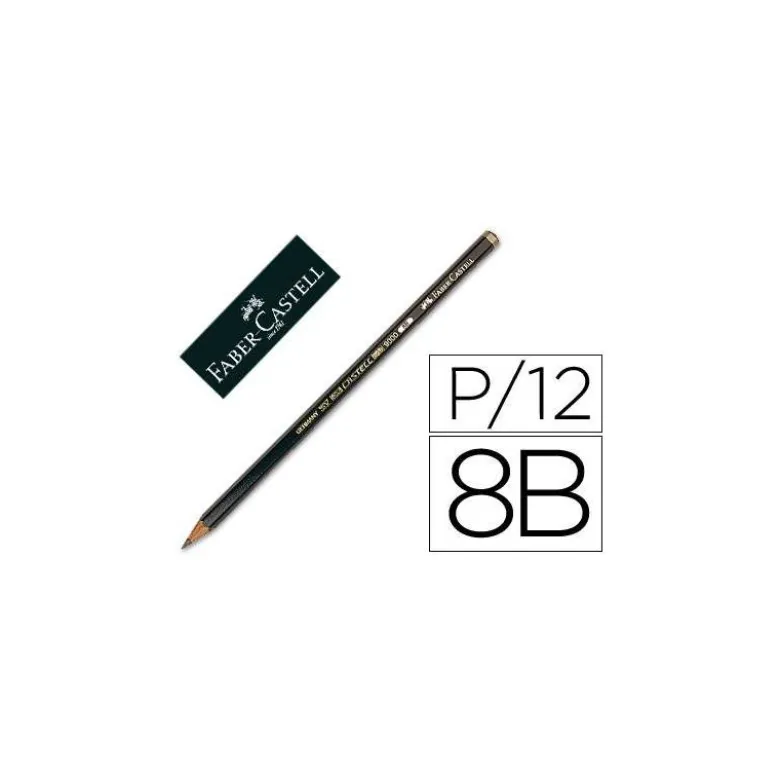 Lapices de grafito marca Faber Castell 9000 8B