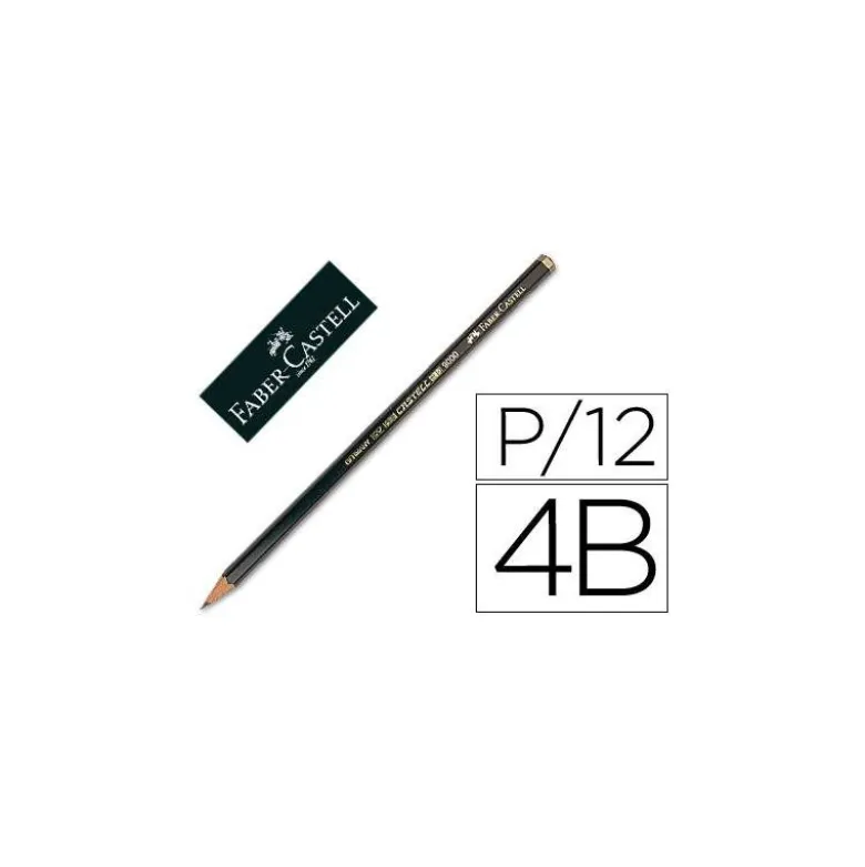Lapices de grafito marca Faber Castell 9000 4B