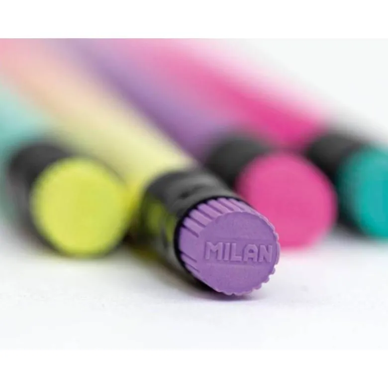 LAPICES DE GRAFITO MILAN SUNSET HB MADERA NEGRA DE TILO CON GOMA DE BORRAR COLORES SURTIDOS "NO SE PUEDEN ELEGIR"