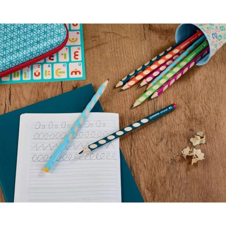 Lapices de grafito stabilo easygraph ergonomico para diestros minas hb
