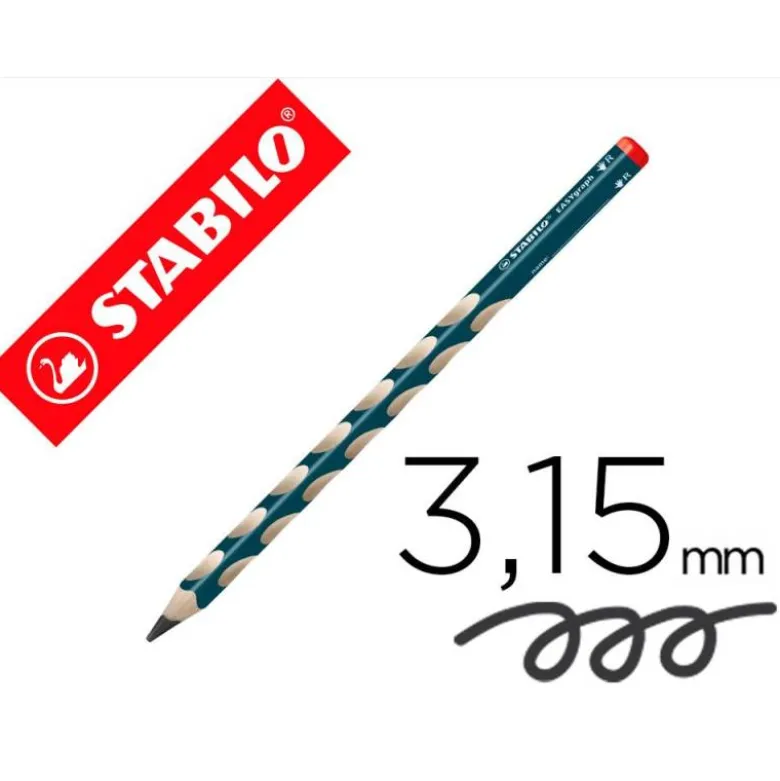Lapices de grafito stabilo easygraph ergonomico para diestros minas hb