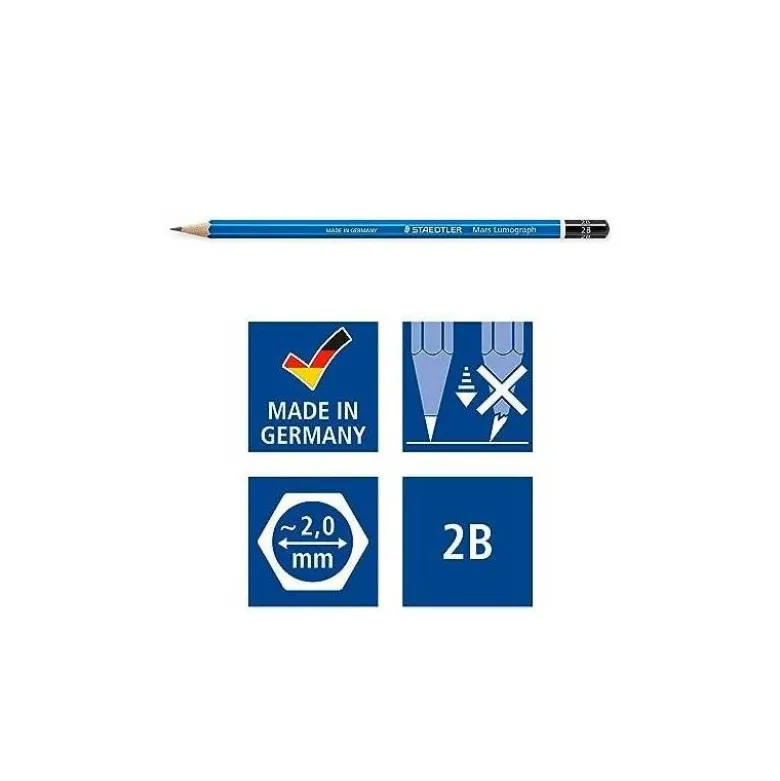 Lapices grafito Staedler Mars Lumograph 100 2B