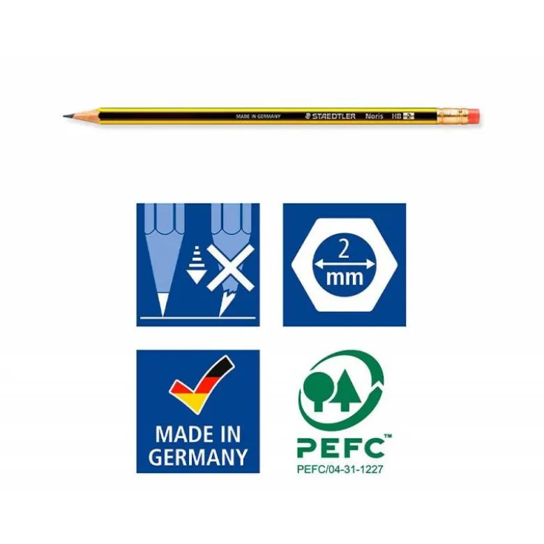 Lapices grafito Staedtler Noris N.2 HB