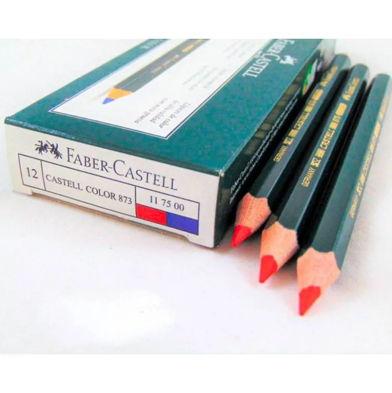 Lapiz bicolor marca Faber Castell Goldfaber rojo-azul