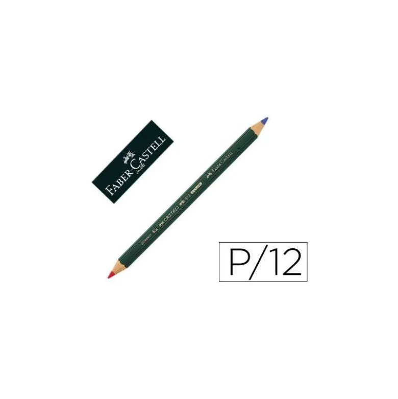Lapiz bicolor marca Faber Castell Goldfaber rojo-azul