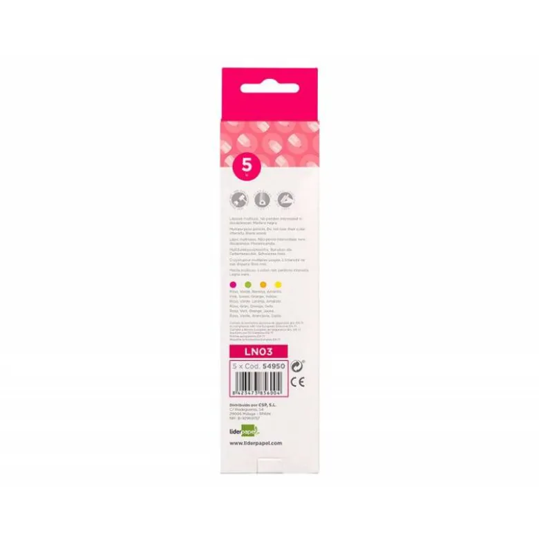 Lapiz de color marca Liderpapel jumbo neon rosa triangular