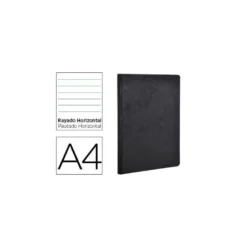Libreta Clarefontaine color negro A4 tapa cartulina rayado horizontal 96 hojas