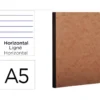 Libreta Clarefontaine color havana A5 tapa cartulina rayado horizontal 96 hojas