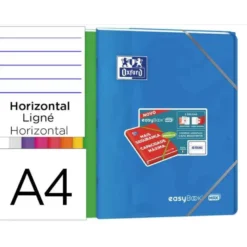 LIBRETA ESCOLAR OXFORD EASYBOOK TAPA PLASTICO DIN A4+ 48 HOJAS HORIZONTAL COLORES SURTIDOS
