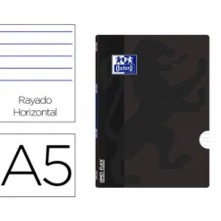Libreta Escolar Oxford Openflex A5 48 hojas Rayado horizontal. Color negro