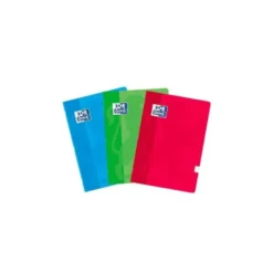 LIBRETA ESCOLAR OXFORD TAPA BLANDA DIN A4 48 HOJAS CUADRO 4 MM PACK DE 3 UNIDADES COLORES SURTIDOS