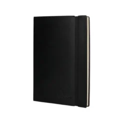 Libreta indice Liderpapel similpiel tamaño A5 con 120 hojas de 70g/m2 color negro.