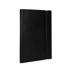 Libreta indice Liderpapel similpiel tamaño A5 con 120 hojas de 70g/m2 color negro.