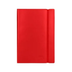 Libreta indice Liderpapel similpiel A7 con 120 hojas de 70g/m2 color rojo.