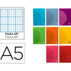 Libreta Liderpapel 360 A5 48 hojas 90g/m2 rayado 46 (NO SE PUEDE ELEGIR COLOR)