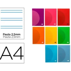Libreta liderpapel 360 A4 48 hojas 90gr/m2 pauta 5 de 2,5mm (NO SE PUEDE ELEGIR COLOR)