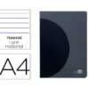 LIBRETA LIDERPAPEL 360 TAPA DE PLASTICO A4 48 HOJAS 90G/M2 HORIZONTAL CON DOBLE MARGEN TAPA NEGRA
