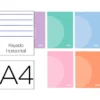 LIBRETA LIDERPAPEL 360 TAPA DE PLASTICO A4 48 HOJAS 90G/M2 HORIZONTAL CON DOBLE MARGEN COLORES PASTEL