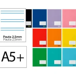 LIBRETA LIDERPAPEL SMART A5 PLUS 32 HOJAS 75GR PAUTA 5 2.5MM CON MARGEN