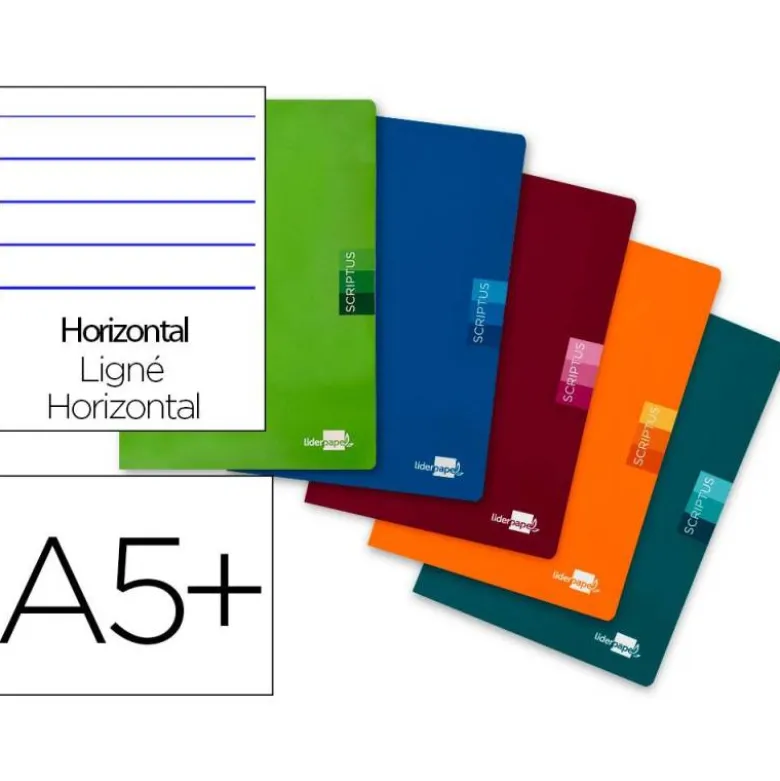 Libreta escolar Liderpapel Scriptus rayado horizontal tamaño DIN A5+ 48 hojas