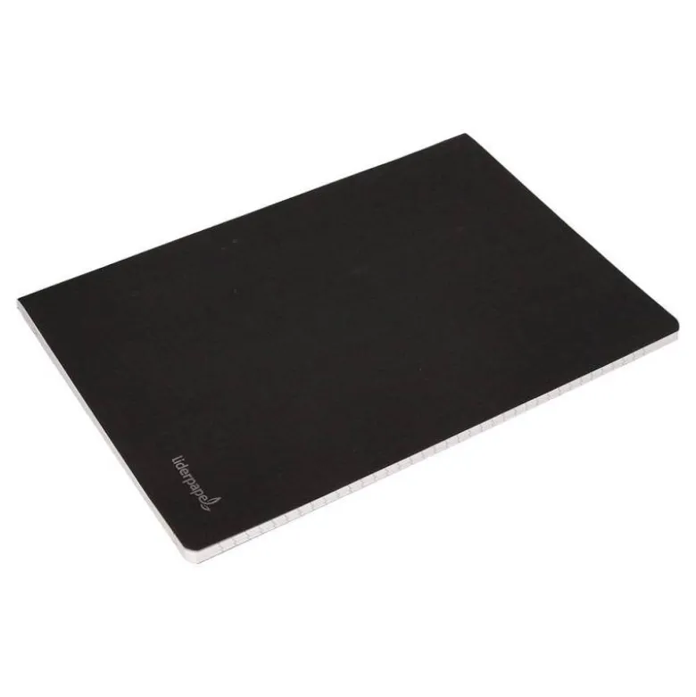 Libreta escolar Liderpapel tapa negra A5 con 80 hojas de 60g/m2 cuadro de 5mm con doble margen. Colores surtidos.
