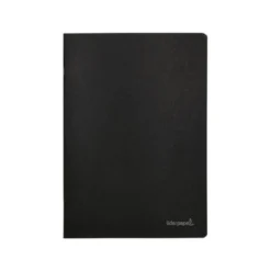 Libreta escolar Liderpapel tapa negra A5 con 80 hojas de 60g/m2 cuadro de 5mm con doble margen. Colores surtidos.