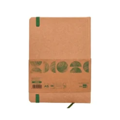 LIBRETA LIDERPAPEL ECOUSE 100% RECICLADA A5 96 HOJAS 70G/M2 HORIZONTAL CON GOMILLA Y MARCA PAGINAS