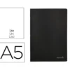 LIBRETA LIDERPAPEL TAPA NEGRA A5 80 HOJAS 60G/M2 LISO CON DOBLE MARGEN