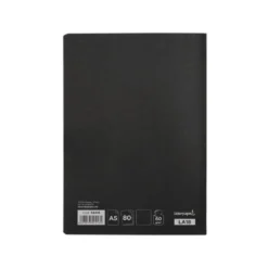 LIBRETA LIDERPAPEL TAPA NEGRA A5 80 HOJAS 60G/M2 LISO CON DOBLE MARGEN