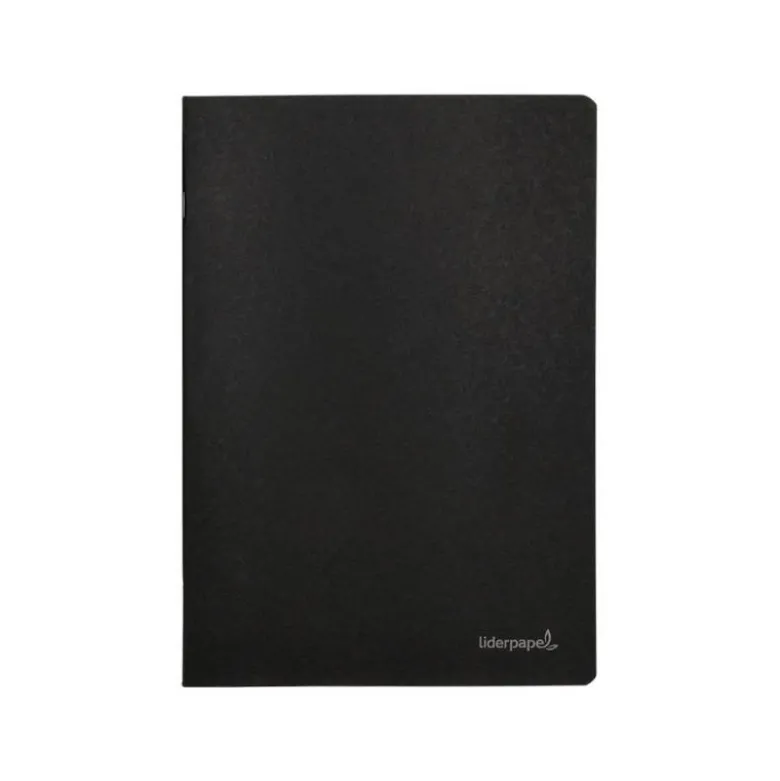 LIBRETA LIDERPAPEL TAPA NEGRA A5 80 HOJAS 60G/M2 LISO CON DOBLE MARGEN