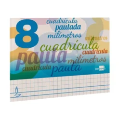 Libreta marca liderpapel pautaguia tapa cartoncillo 32 hojas din a5 cuadriculado pautado 8mm apaisada 70 gr con margen