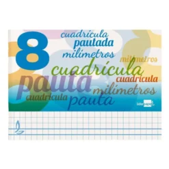 Libreta marca liderpapel pautaguia tapa cartoncillo 32 hojas din a5 cuadriculado pautado 8mm apaisada 70 gr con margen