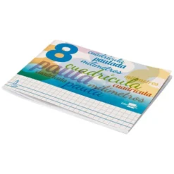 Libreta marca liderpapel pautaguia tapa cartoncillo 32 hojas din a5 cuadriculado pautado 8mm apaisada 70 gr con margen